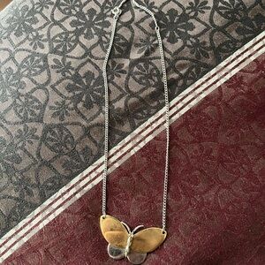 Elegant Gold and Silver Butterfly Necklace